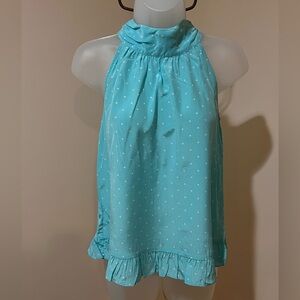 GORGEOUS VINTAGE LILLY PULITZER 100% SILK HALTER NECK POLKA DOT TOP SIZE XS